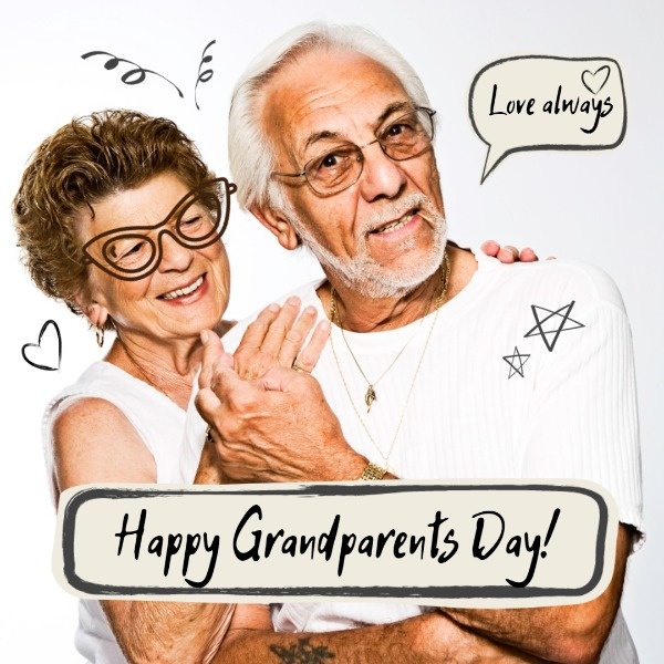 White Grand Parents Day Wishes Instagram Post