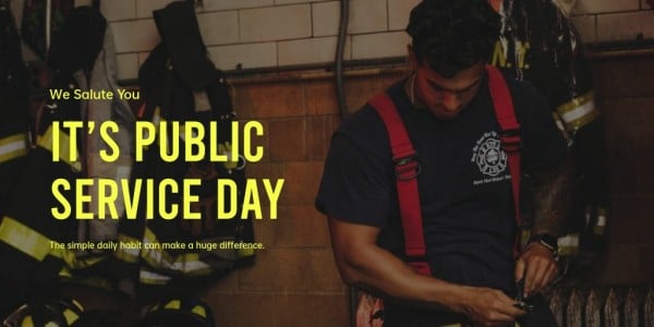 Black Happy Public Service Day Twitter Post