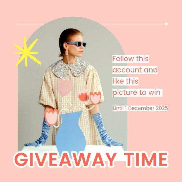 e-commerce, online shopping, promotion, Pink Black Friday Branding Fashion Giveaway  Instagram Post Template