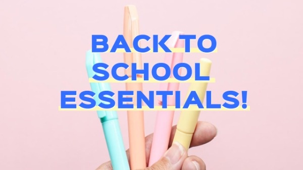 Pink Pen Back To School Essentials Youtube Thumbnail
