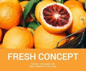 fruit, retail, marketing, Orange Summer Taste Facebook Post Template