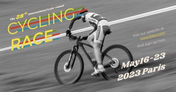  cover photo, competition, international lake-round, Cycling Race Facebook Event Cover Template
