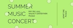 musical, live show, performance, Summer Music Concert Ticket Template