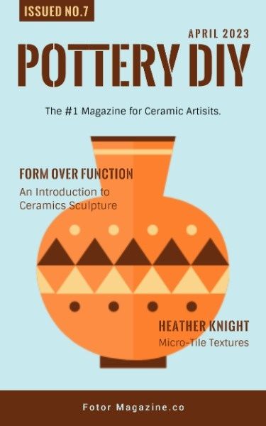 artist, ads, ad, Pottery DIY Magazine Book Cover Template