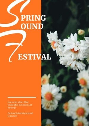 party, celebrity, grass, Orange Spring Sound Festival Poster Template