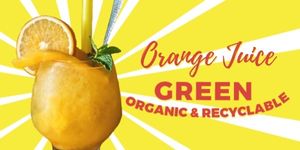 drink, fruit, water, Natural Orange Juice Sale Twitter Post Template