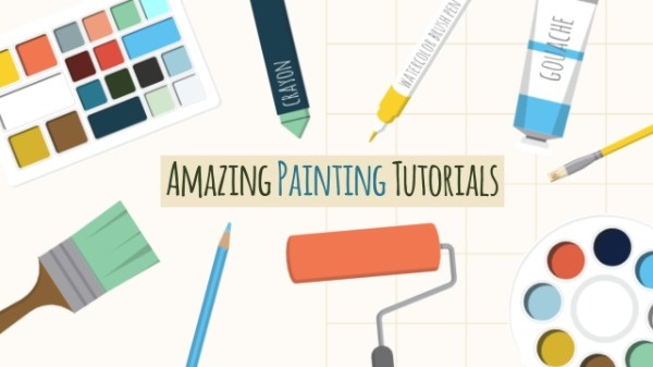 绘画教程 YouTube 频道艺术模板 Youtube频道封面