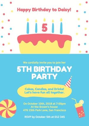 celebration, anniversary, happy birthday, Birthday Party Invitation Template