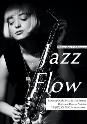 concert, music instruction, musician, Jazz Flow Music Festival Poster Template