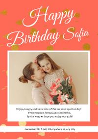 celebration, girl, blessing, Red Happy Birthday Poster Template