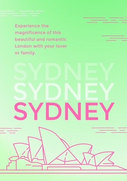 building, advertise, journey, Green Sydney Travel Poster Template