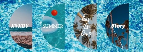 ocean, sea, collage, Summer Swimming Pool  Facebook Cover Template