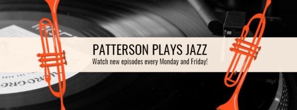 jazz, play, musician, Red Trumpet Music Channel Facebook Cover Template