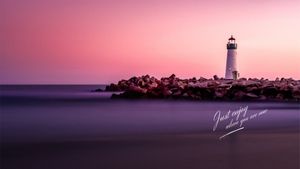 beacon, tower, nature, Pink Lighthouse Sunset Desktop Wallpaper Template