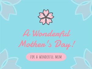 gratitude, flower, sakura, Mother's Day Greeting Card Template