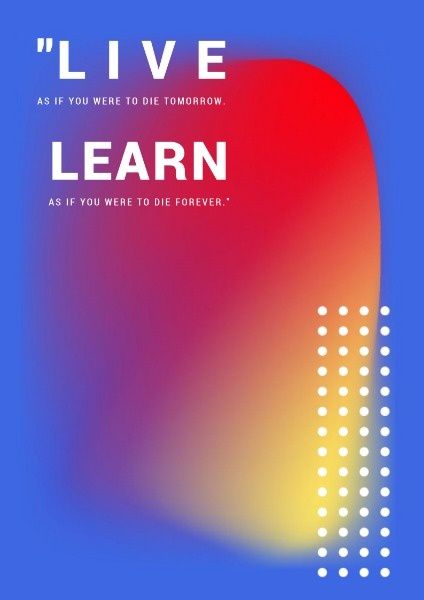 knowledge, life, lifestyle, Live And Learn Poster Template
