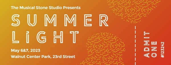 Summer Light Music Festival Ticket Ticket