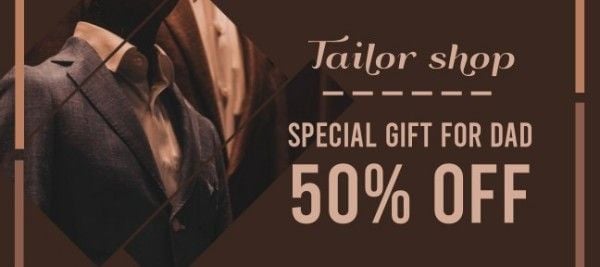 clothes, suit, sale, Brown Menswear Father's Day Coupon Gift Certificate Template