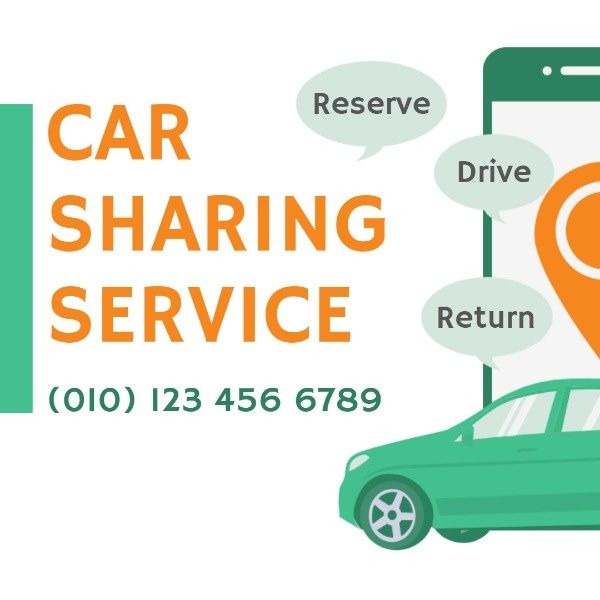 location, business, ecomony, Car Sharing Service Instagram Post Template