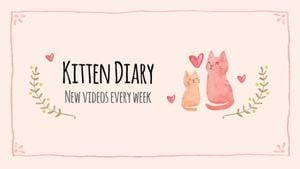 lovers, love story, mew, Pink Kitten Diary Cats Youtube Channel Art Template
