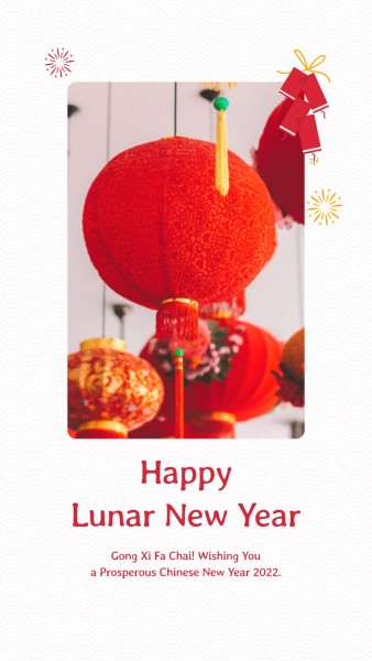 Red Happy Lunar New Year Instagram Story