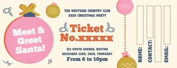 celebrate, festival, holiday, Cute Christmas Party Ticket Template