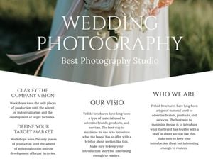 結婚式の写真スタジオパンフレットテンプレート リーフレット（三つ折りパンフレット）
