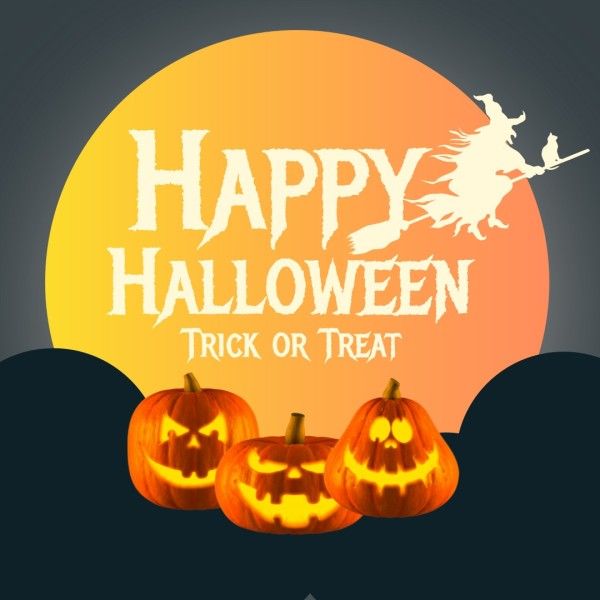 trick or treat, cartoon, horror, Spooky Happy Halloween Social Media Story Instagram Post Template