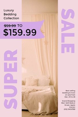celebration, event, greeting, Pink And Yellow Bedding Sale Pinterest Post Template