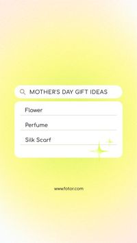 Lemon Yellow UI Search Mother's Day Gift Ideas Instagram Story