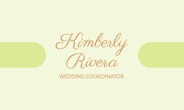 Business Card For Wedding Coordinator