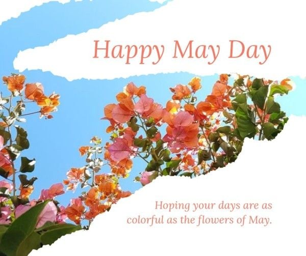 mayday, sky, plant, Blue Happy May Day Facebook Post Template