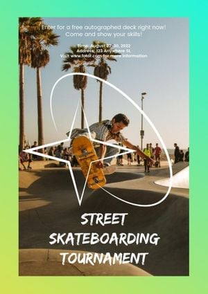 advertising, classic, man, Green Street Skateboarding Tournament Poster Template