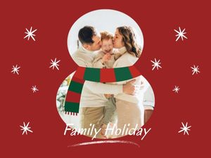 christmas, merry christmas, happy, Red Family Holiday Photo Collage 4:3 Template