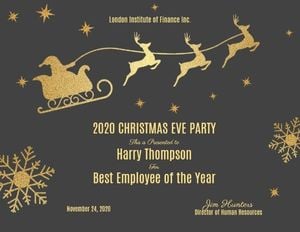 christmas, xmas, festival, Employee Of The Year Certificate Template