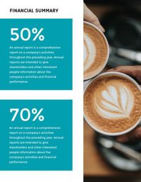 café,   sales, corporate, Blue And Modern Coffee Business Monthly Report Template