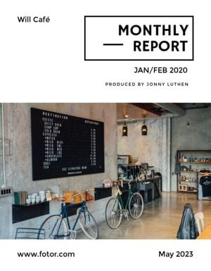 ブルー&モダンコーヒービジネス月次レポート レポート