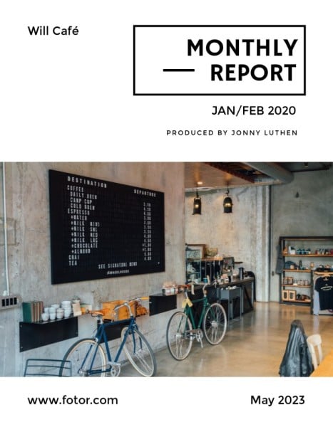 Blue And Modern Coffee Business Monthly Report Report