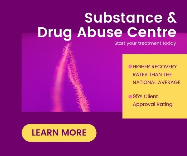 centre, business, health, Purple Substance And Drug Abuse Medium Rectangle Template