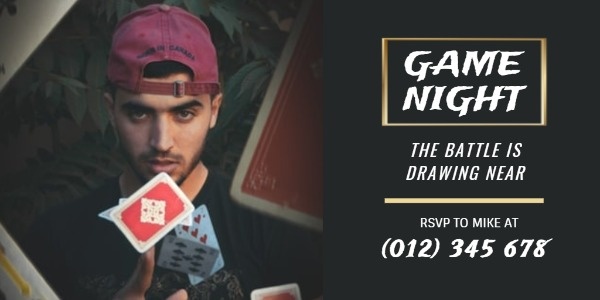 Black Game Night Invitation Twitter Post