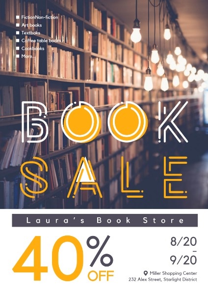 Book Store Discount Poster Template Poster