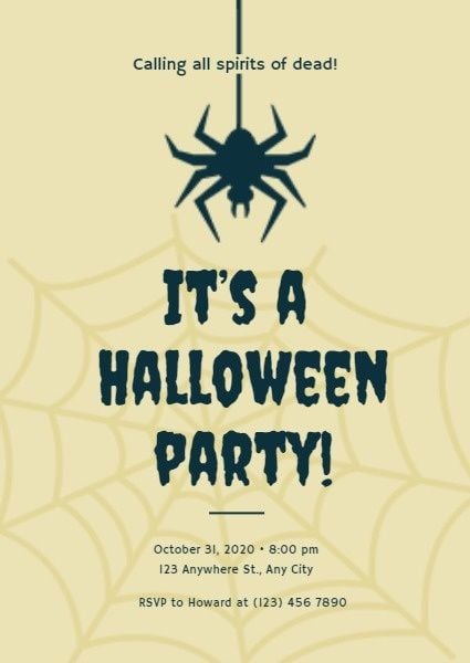 holiday, festival, celebration, Yellow Halloween Party Invitation Template