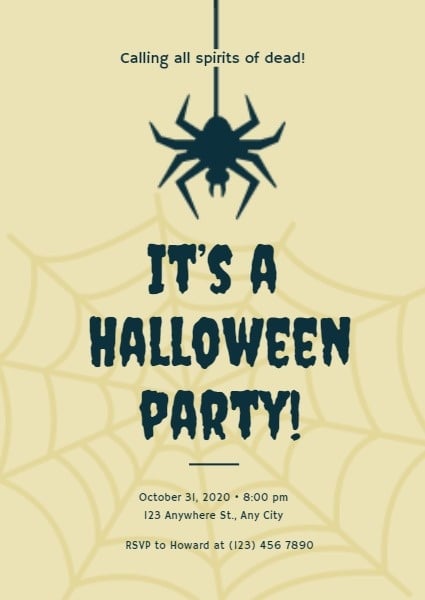 Yellow Halloween Party Invitation