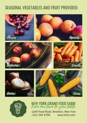 fruit, fresh, plant, Farm Vegetable Promotion Poster Template