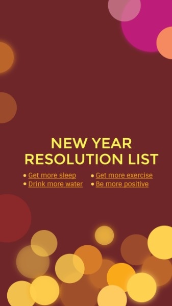New Year Resolution List Mobile Wallpaper