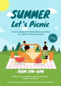 camp, camping, sunlight, Summer Picnic Party Invitation Template