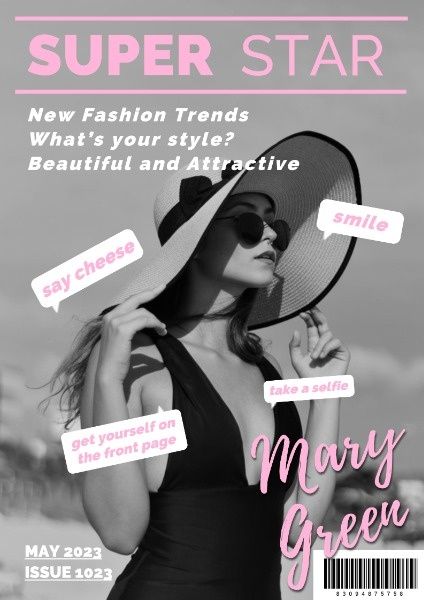 press, style, trend, Fashion Magazine Cover Poster Template