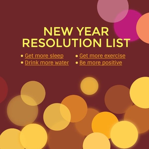 celebration, life, holiday, New Year Resolution List Instagram Post Template