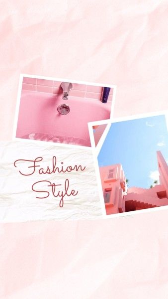 collection, girls, potrait, Pink Fashion Style Instagram Story Template