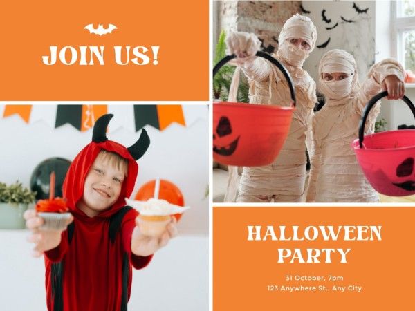 costume party, festival, holiday, Spooky halloween party invitation Card Template
